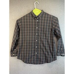 Haggar Dress Shirt L arge ‎ Plaid Button Down Short Sleeve Mens